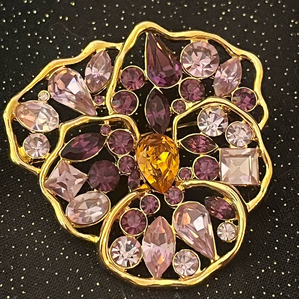 Nolan Miller Purple Pansy Brooch